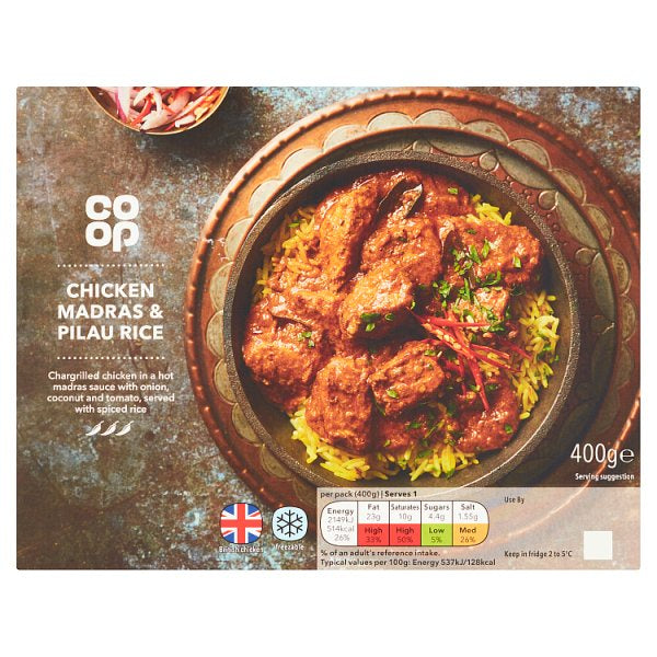 Co op Chicken Madras & Rice 400g