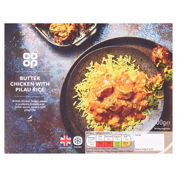 Co Op Butter Chicken & Pilau Rice 400g