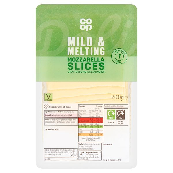 Co Op Mozzarella Slices 200g