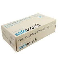 Safe Touch/Cura Clear Vinyl PF Gloves Large 100pk