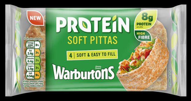 Warburtons Protein Soft Pittas 4pk