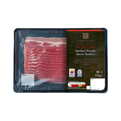 Co Op Irresistible Smoked Streaky Bacon 230g