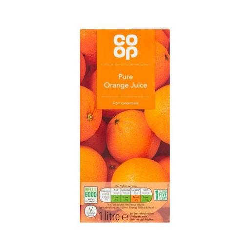 Co Op Pure Orange Juice 1ltr