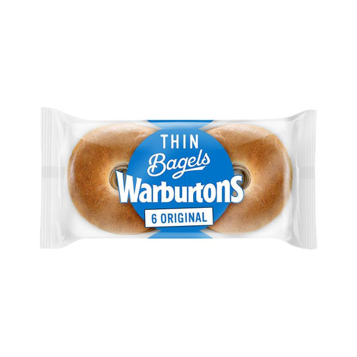Warburtons Thin Bagels Plain 6pk