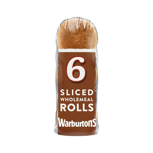 Warburtons Sliced Wholemeal Rolls 6pk