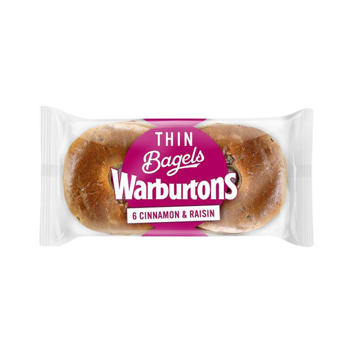 Warburtons Thin Bagels Cinnamon and Raisin 6pk