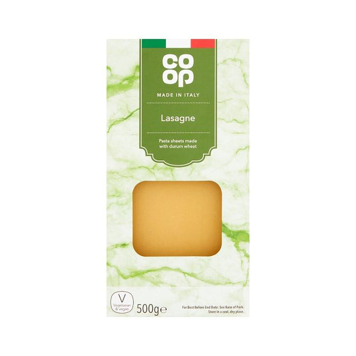Co Op Plain Lasagne 500g