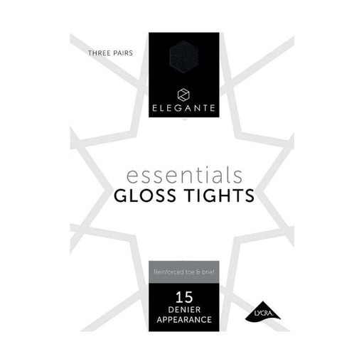 Elegante Essential Gloss Tights 3PP Barely Black 15 Denier (S)