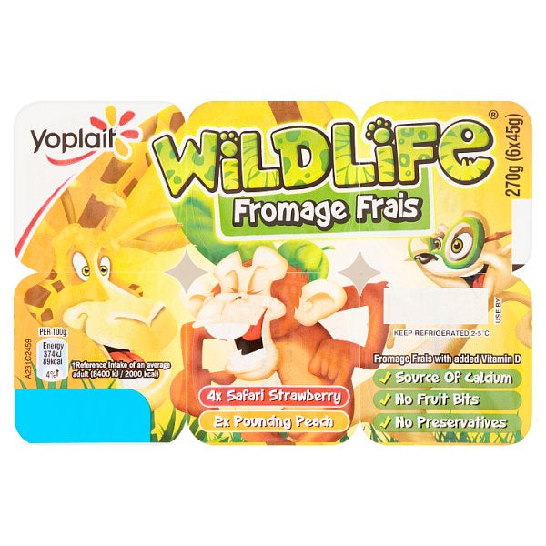 Wildlife Fromage Frais Strawberry & Peach PM1.00 6pk