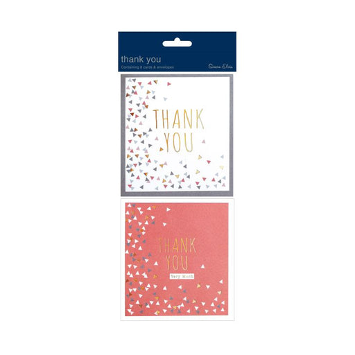 GW Thank You Cards Twin Confetti 8 pack