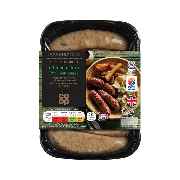 Co Op Irresistible Lincolnshire Sausages 400g