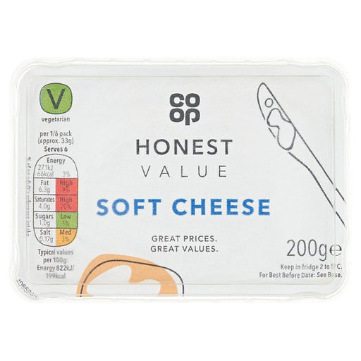 Co Op Honest Value Soft Cheese 200g