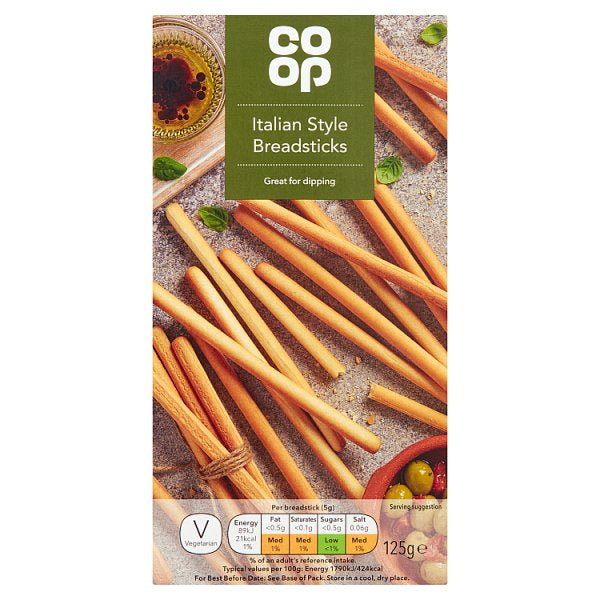 Co Op Italian Breadsticks made with Olive Oil 125g