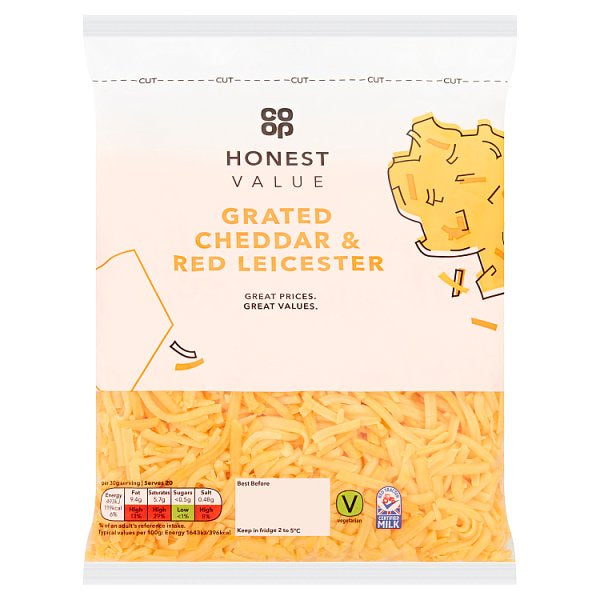 Co Op Honest Value Grated Cheese 500g