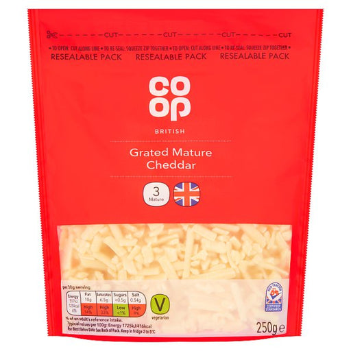 Co Op Grated Mature Cheddar Cheese 250g