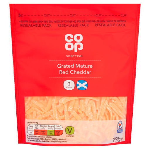 Co Op Scottish Mature Coloured Cheddar Grated 250g