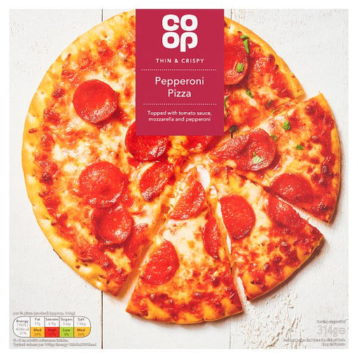 Co Op Thin & Crispy Pepperoni Pizza 314g
