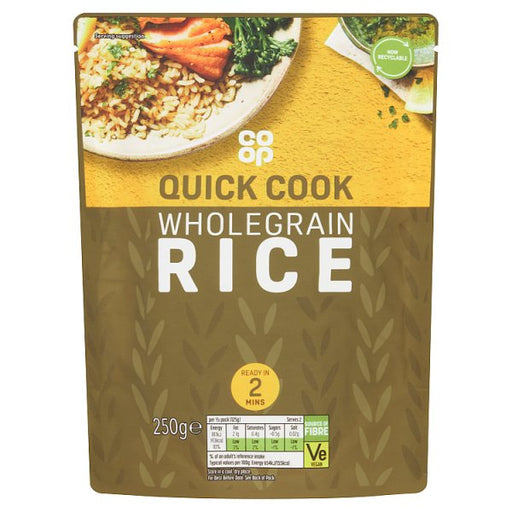 Co Op Quick Cook Wholegrain Microwave Rice 250g