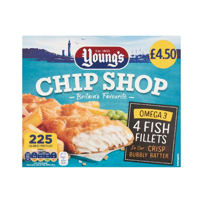 Youngs Chip Shop Omega 3 Fish Fillets PM4.50 4pk