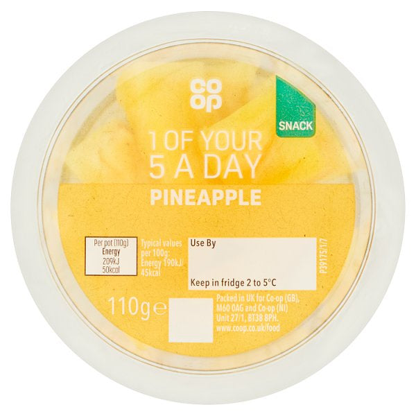 Co Op Pineapple Chunks Pot 110g
