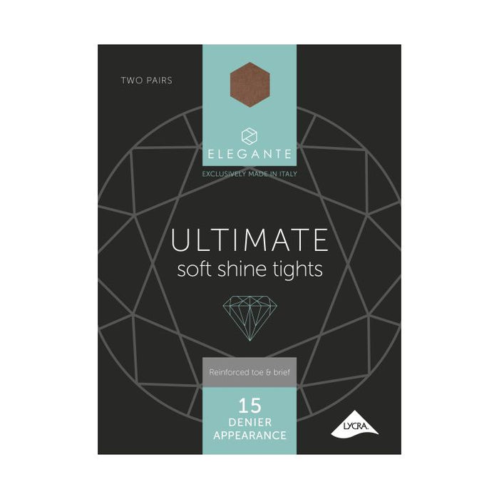 Elegante Ultimate 15 Denier Soft Shine Illusion Tights (S) x 2