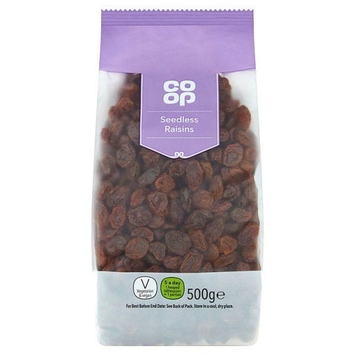 Co Op Seedless Raisins 500g