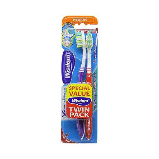 Wisdom Extra Clean Medium Toothbrushes 2-Pack