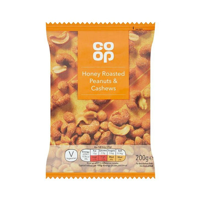 Co Op Honey Roast Peanuts & Cashews 200g