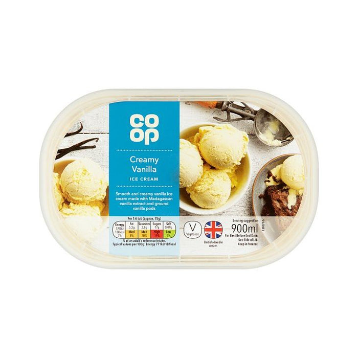 Co Op Vanilla Ice Cream 900ml