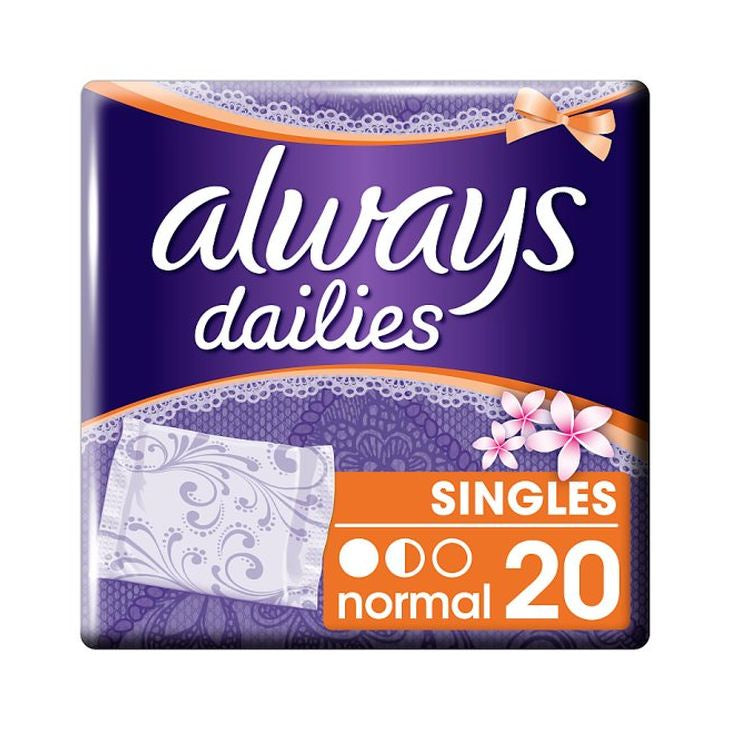 Always Dailies Singles Normal Fresh Panty Liners 20pk
