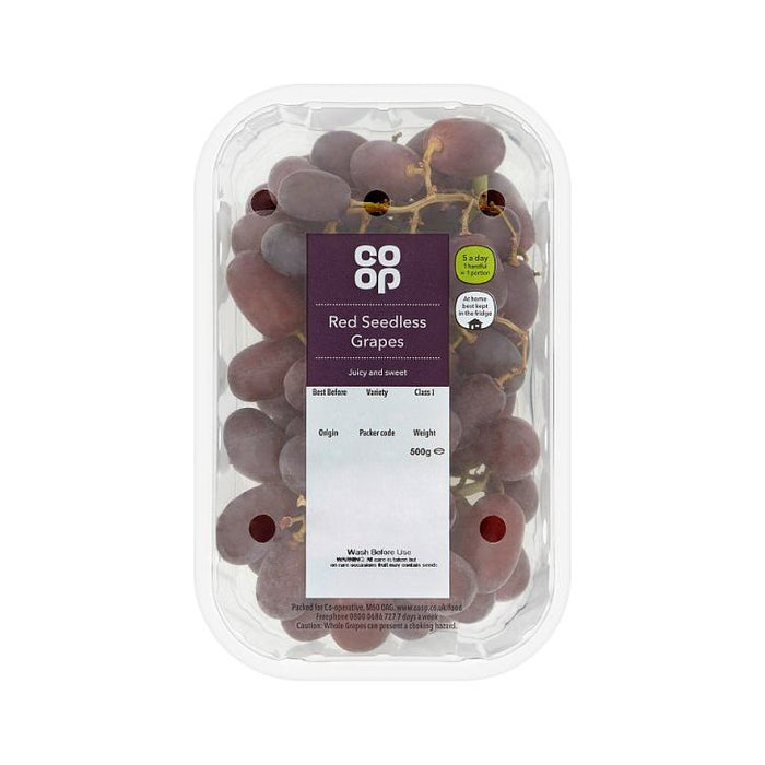 Co Op Red Seedless Grapes 500g