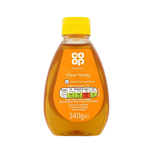 Co Op Squeezy Clear Honey 340g