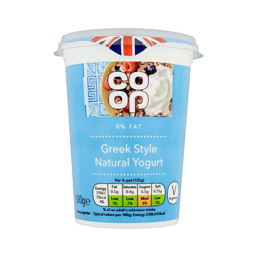 Co Op 0% Greek Style Natural Yogurt 500g