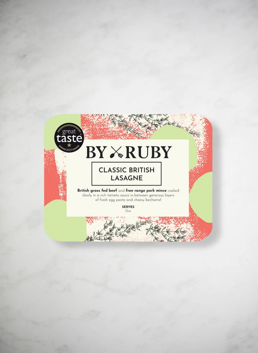 By Ruby British Grass Fed Beef Lasagne feeds 1