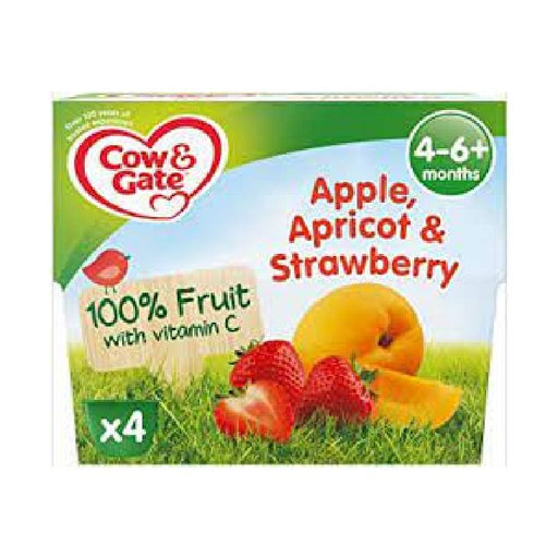 Cow & Gate Fruit Cup Apple/Apricot/Strawberry 4pk