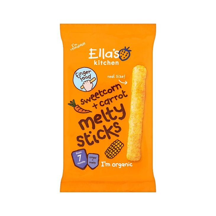 Ella's Kitchen Corn & Carrot Melty Sticks Snack 16g