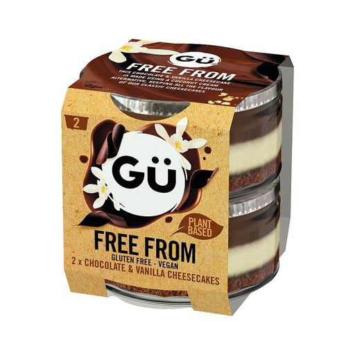 GU Free From Chocolate & Vanilla Cheesecakes 2pk