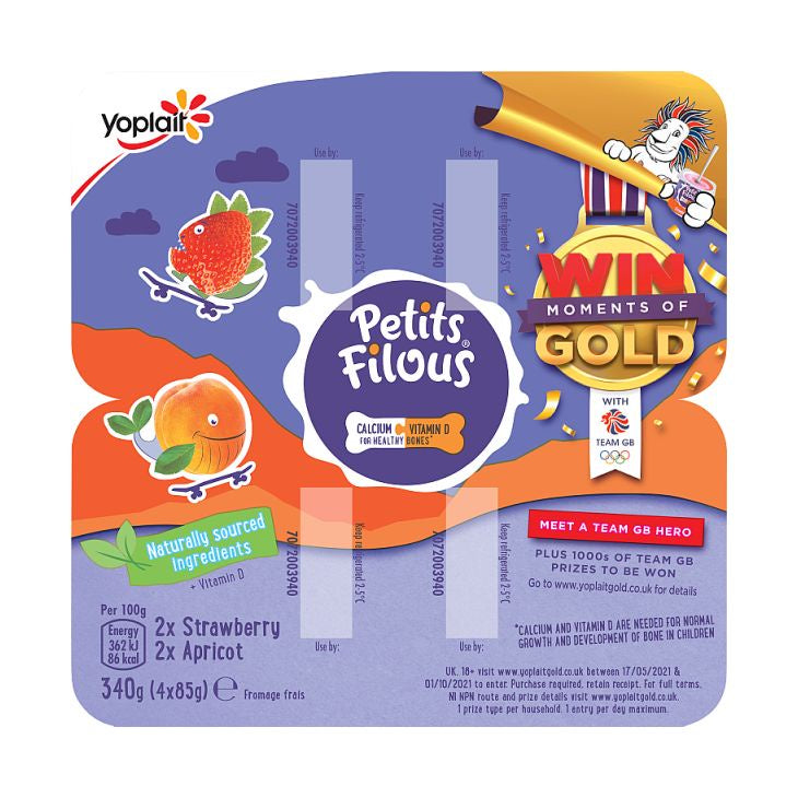 Petit Filous Big Pot Strawberry/Apricot 4pk