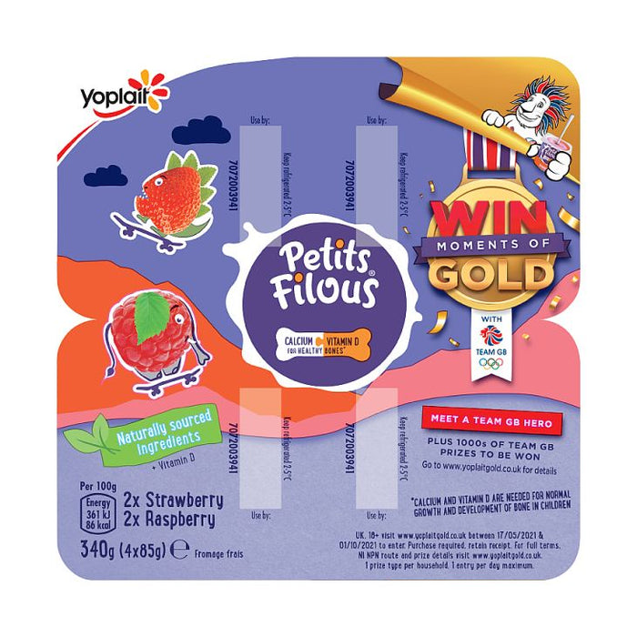 Petit Filous Big Pot Strawberry/Raspberry 4pk