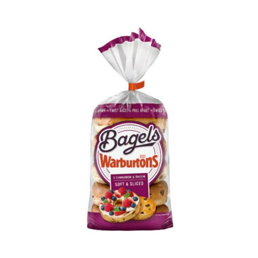 Warburtons Soft & Sliced Bagels Cinnamon and Raisin 6pk