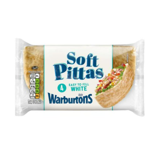 Warburtons Soft White Pittas 4pk