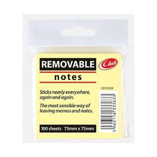 Yellow Sticky Notes 75x75mm 100 Sheets