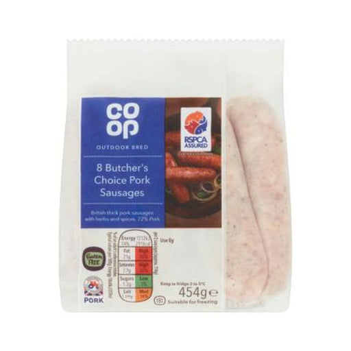Co Op GF Pork Sausages 454g