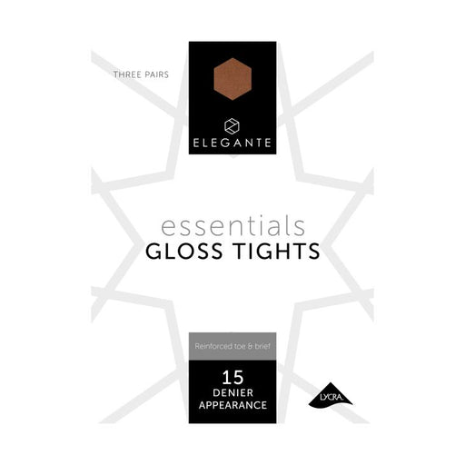 Elegante Essential 15 Denier Gloss Bronze Glow Tights (M) x 3