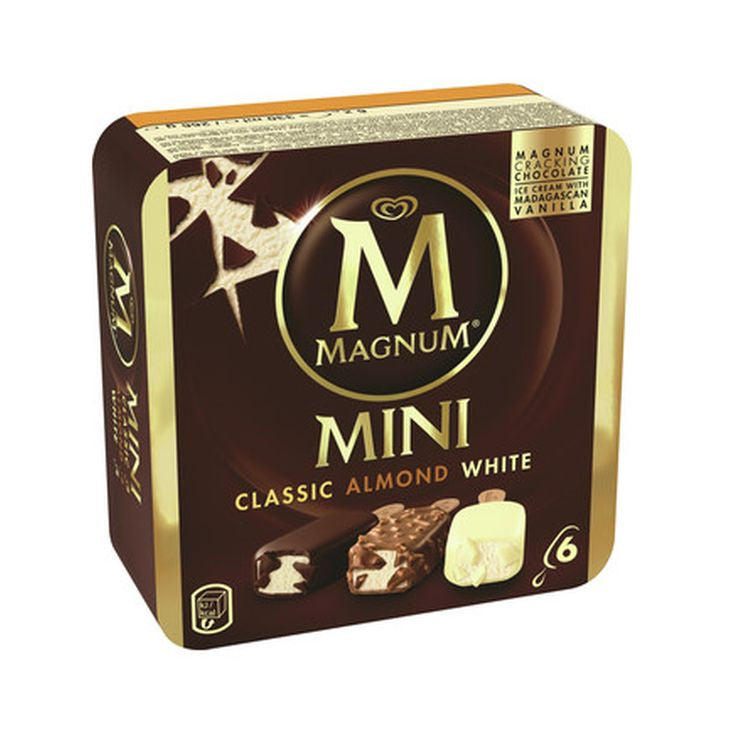 Walls Mini Magnum Classic/White/Almond 6-Pack