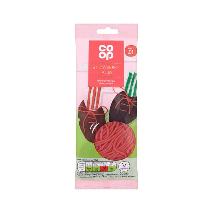 Co Op Strawberry Laces 65g