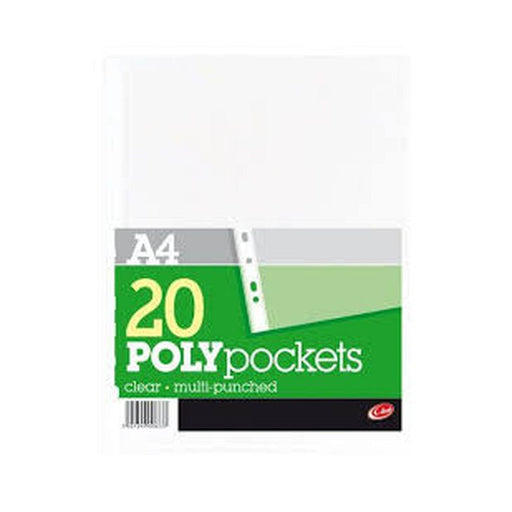 A4 20inch Plastic Punch Pockets 20-pack