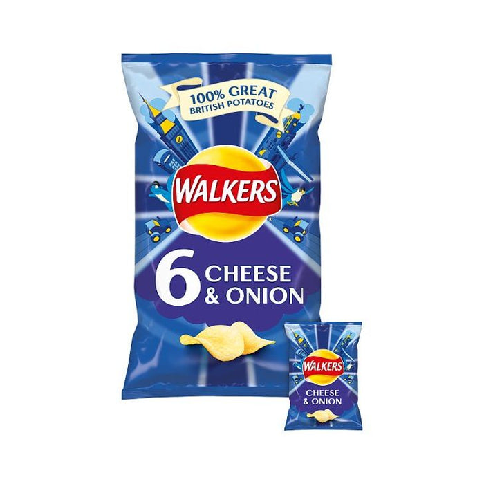 Walkers Cheese & Onion Crisps 6pk
