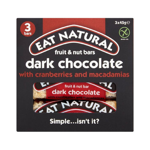 Eat Natural Fruit Nut Bars Dark Choc Cranberry 3pk