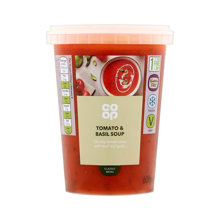 Co Op Tomato & Basil Soup 600g
